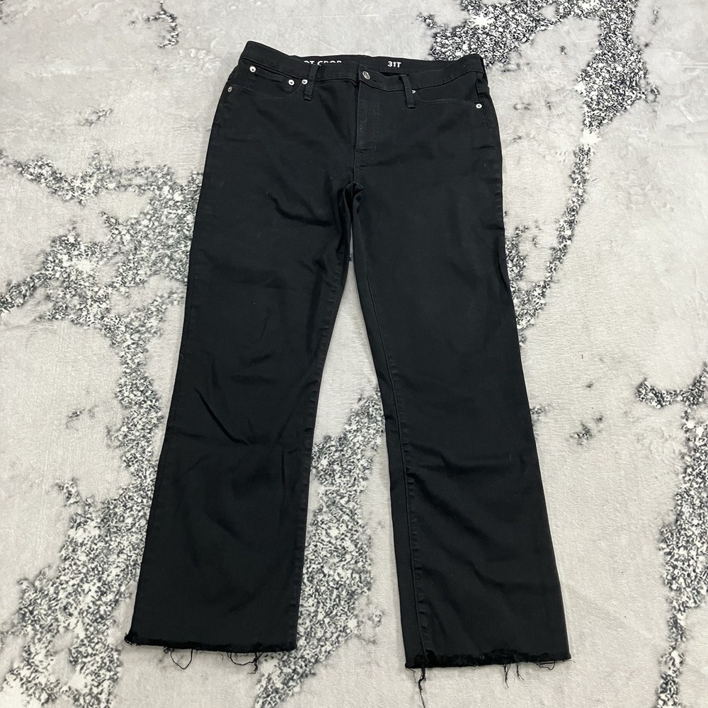 J.Crew Demi Boot Crop Jeans‎ Black Raw Hem Womens Size 31 Tall Denim